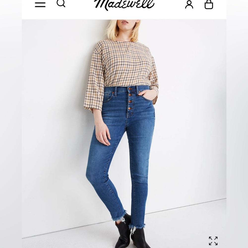 Madewell high rise button fly skinny jean, 30